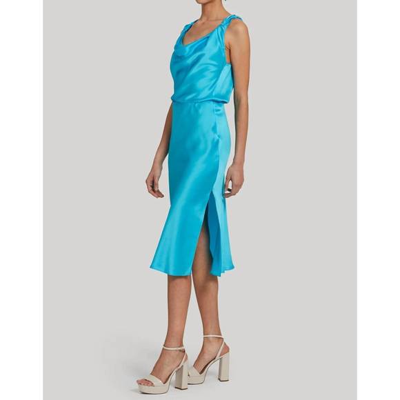 ruched maxi dress Plunge Sleeveless Color:Suede Rose 000 Salad Dressing Raw Egg